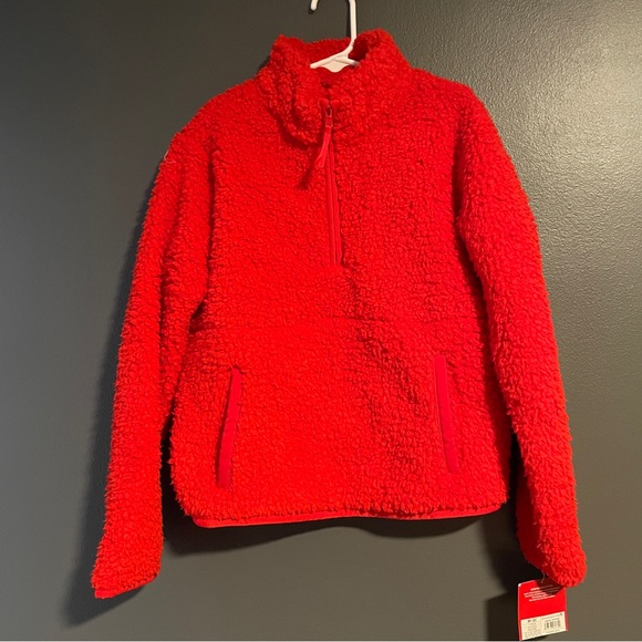 NWT Wondershop Red 1/4 Zip Sherpa Pull-Over, size medium, soft and cozy! - Picture 1 of 6